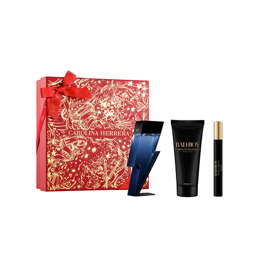 Carolina Herrera Bad Boy 50ml EDT, 100ml Shower Gel & 10ml Travel Spray Gift Set
