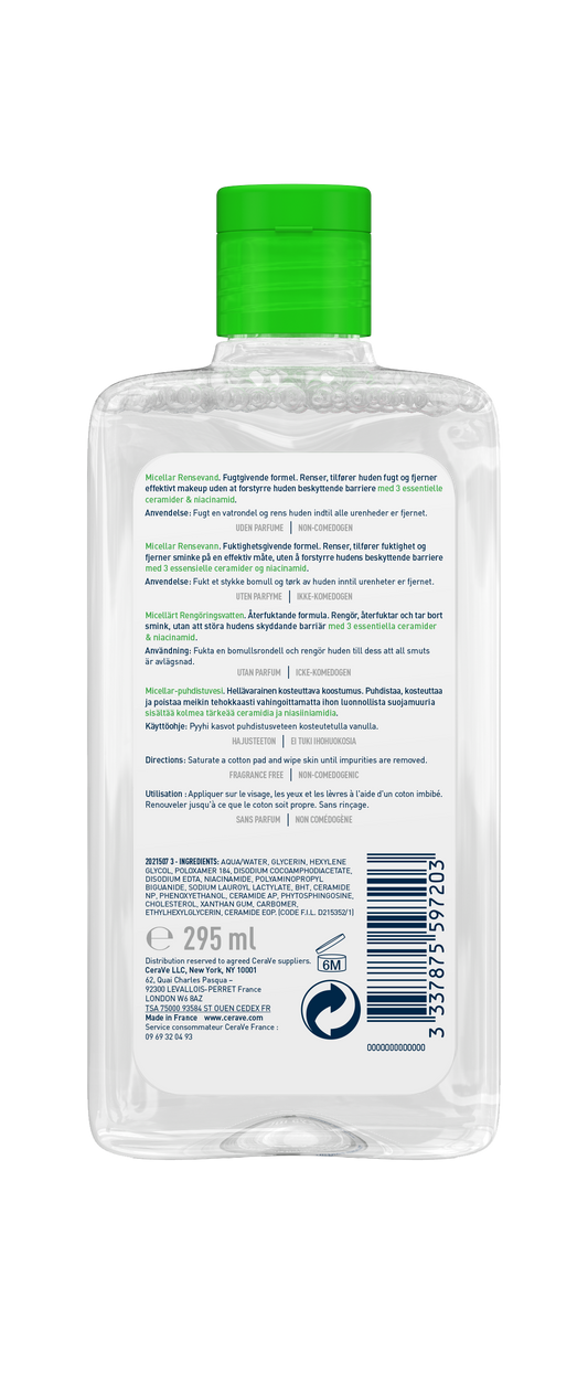 CeraVe Micellar Cleansing Water with Niacinamide for All Skin Types 295ml