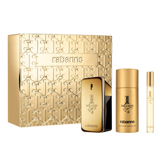 Rabanne 1 Million 50ml EDT, 150ml Deo Spray & 10ml Travel Spray Gift Set 2024