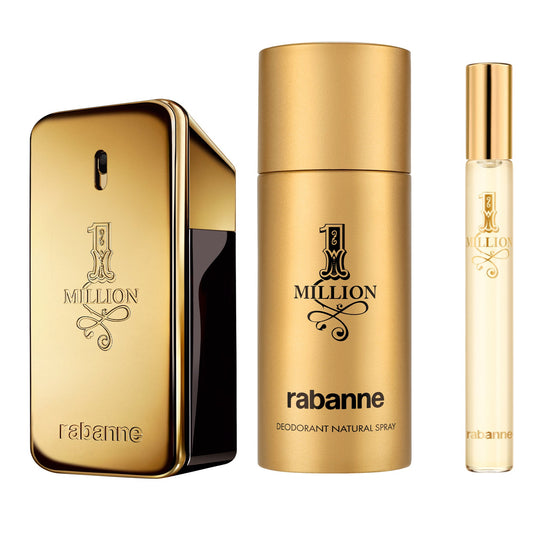 Rabanne 1 Million 50ml EDT, 150ml Deo Spray & 10ml Travel Spray Gift Set 2024