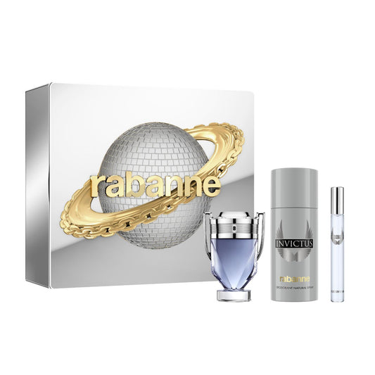 Rabanne Invictus 50ml EDT, 150ml Deo Spray & 10ml Travel Spray Gift Set