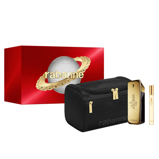 Rabanne 1 Million 100ml EDT, Travel Spray & Pouch Gift Set
