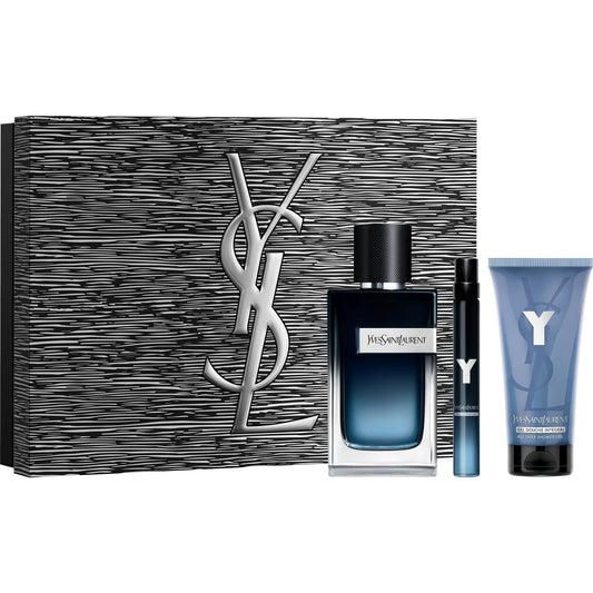 YSL Y 100ml EDP, 10ml Travel Spray & 50ml Shower Gel Gift Set