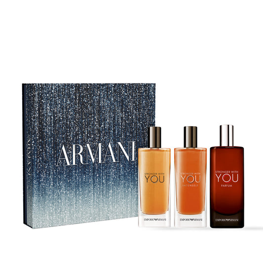 Emporio Armani Stronger With You Trio Gift Set; 15ml EDT, 15ml Intensely, 15ml Parfum