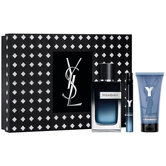 YSL Y 100ml EDP, 50ml Shower Gel & 10ml Travel Spray Gift Set