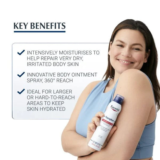Eucerin Aquaphor Body Ointment Spray for Very Dry, Irritated Body Skin 250ml