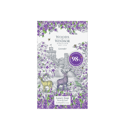 Woods of Windsor Lavender Luxury Soap for Her (3 x 60g)