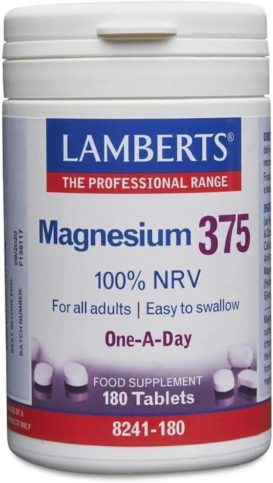 Lamberts Magnesium 375mg Tablets 180 Tablets - Food Supplement