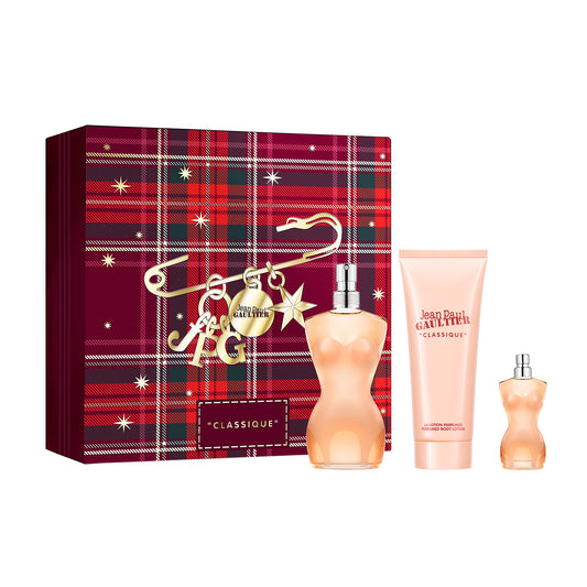 Jean Paul Gaultier Classique 50ml EDT, 75ml Body Lotion & 6ml Travel Spray Gift Set