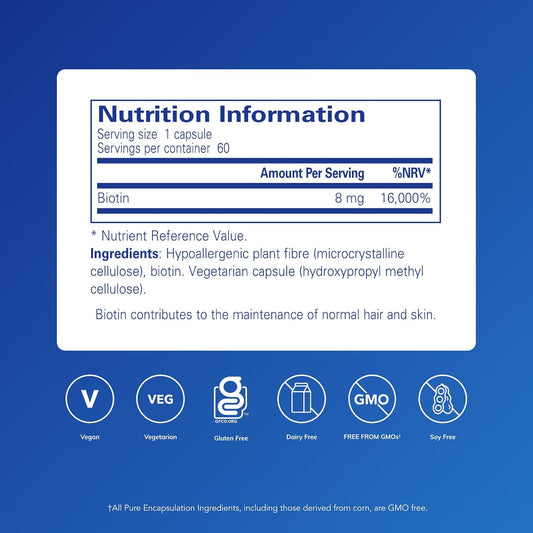 Pure Encapsulations Biotin 8mg 60 Capsules
