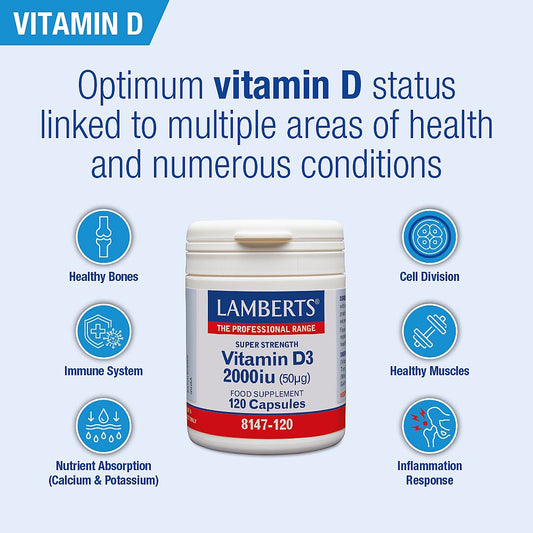 Lamberts Vitamin D3 2000iu 120 Capsules