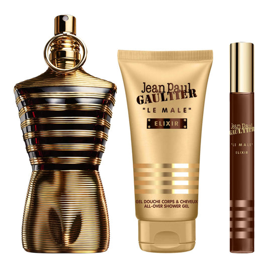 Jean Paul Gaultier Le Male Elixir 75ml EDP, 75ml Shower Gel & 10ml Travel Spray Gift Set