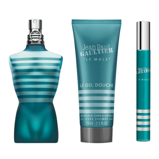 Jean Paul Gaultier Le Male 75ml EDT, 75ml Shower Gel & 10ml Travel Spray Gift Set