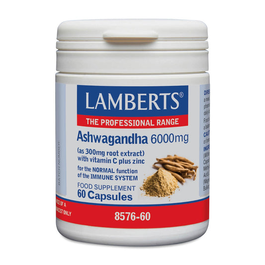 lamberts - 60 Capsules Ashwagandha Capsules 6000mg