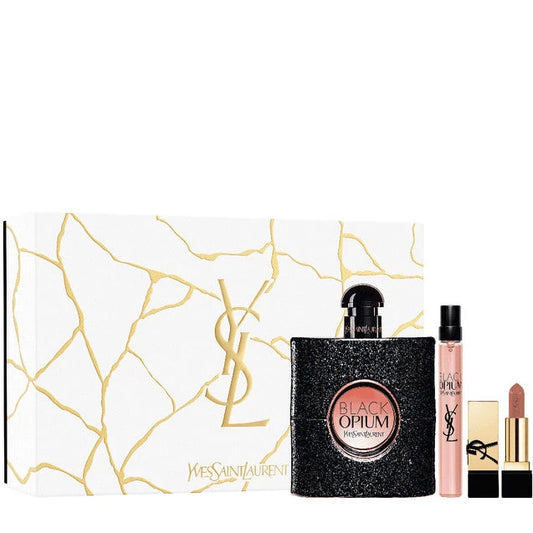 Yves Saint Laurent Black Opium 90ml EDP, 1.3g Lipstick & 10ml Travel Spray Gift Set