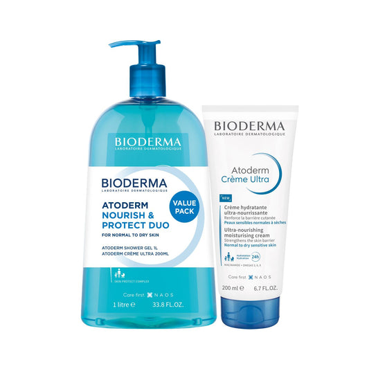 Bioderma Atoderm Dual Pack; Shower Gel 1L & Atoderm Cream 200ml