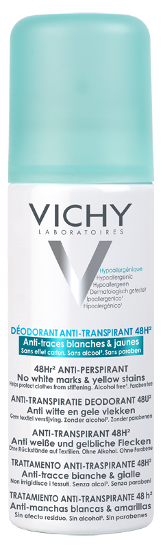 Vichy 48hr Anti-Perspirant Spray - No White Marks and Yellow Stains 125ml