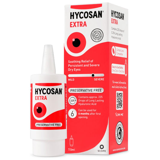 Hycosan Extra - Eye Drops with Hyaluronic Acid for Soothing Relief of Severe and Persistent Dry Eyes - Contact Lens Compatible - Preservative Free - 225 Measured Drops