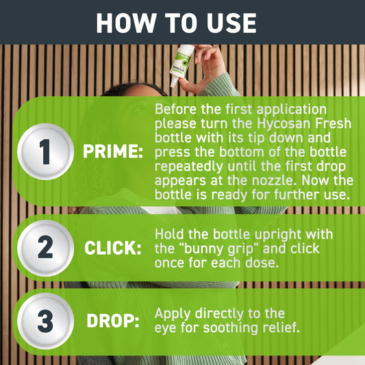 Hycosan Fresh - Eye Drops with Hyaluronic Acid for Soothing Relief of Mild Dry Eyes and Irritated or Red Eyes from Screen Use - Preservative Free - 225 Measured Drops