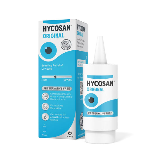 Hycosan® Original 7.5ml- Preservative free eye drops for mild to moderate Dry eye symptoms and contact lens irritation.
