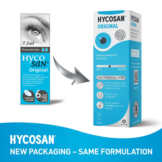 Hycosan® Original 7.5ml- Preservative free eye drops for mild to moderate Dry eye symptoms and contact lens irritation.