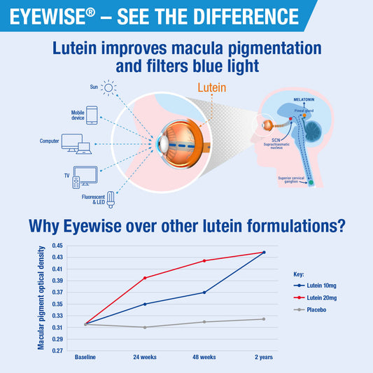 Lamberts Eyewise Lutein 20mg, Bilberry, Zinc & Riboflavin Tablets 60 Tablets - Food Supplement