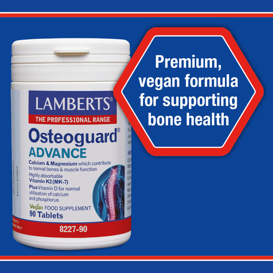 Lamberts Osteoguard Advance Calcium, Magnesium, Vitamin K2 & D3 Tablets 90 Tablets - Food Supplement