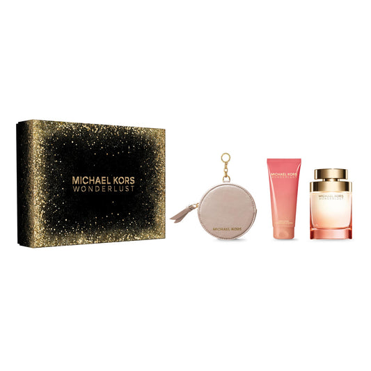 Michael Kors Wonderlust 100ml EDP, 100ml Body Lotion & Purse Keyring Gift Set