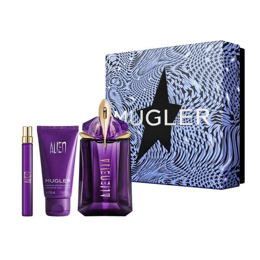 Mugler Alien Gift Set 60ml EDP Spray, 50ml Body Lotion & 10ml Travel Spray