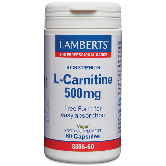 Lamberts L-Carnitine 500mg Tablets 60 Tablets - Food Supplement