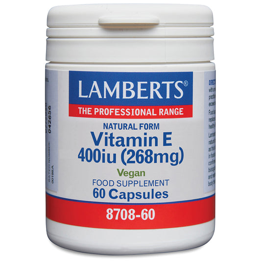 Lamberts Natural Vitamin E d-alpha Tocopherol 400iu Capsules 60 Capsules - Food Supplement