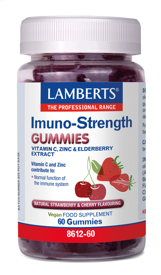 Lamberts Immuno-Strength Elderberry, Vitamin C & Zinc Gummies 60 Gummies - Food Supplement