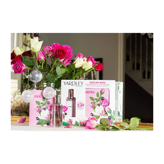 Yardley London English Rose Eau de Toilette Fragrance & Notebook Gift Set
