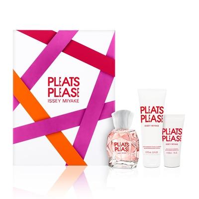 Issey Miyake Pleats Please Gift Set 50ml EDT Spray, 75ml Body Lotion & 30ml Shower Gel