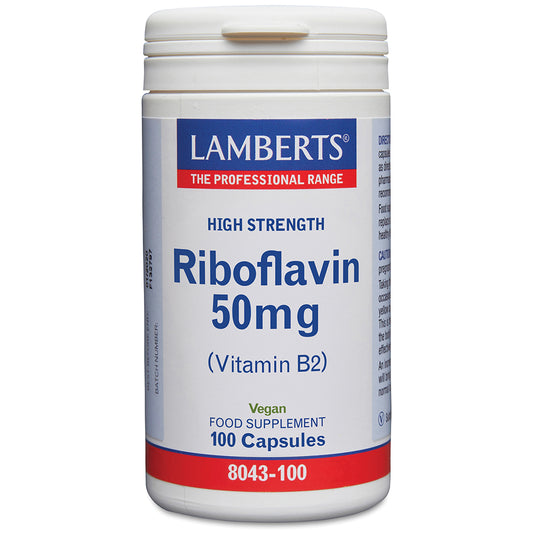 Lamberts Riboflavin Vitamin B2 50mg Capsules 100 Capsules - Food Supplement