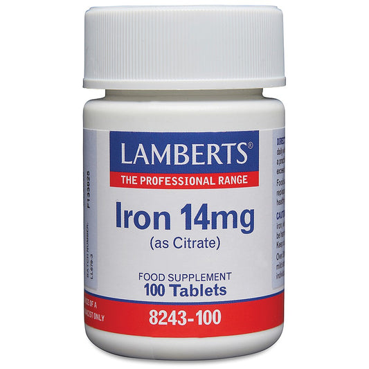 Lamberts Iron 14mg Citrate Tablets 100 Tablets - Food Supplement
