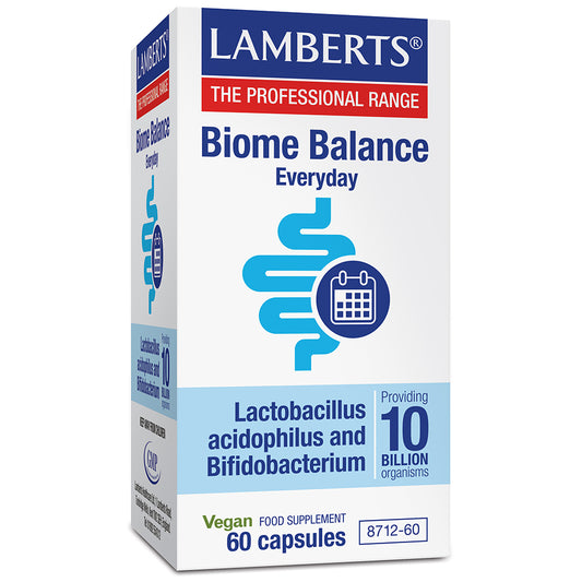 Lamberts Biome Balance Everyday Lactobacillus acidophilus & Bifidobacterium bifidum Capsules 60 Capsules - Food Supplement