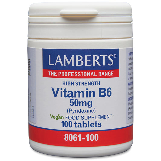 Lamberts Vitamin B6 Pyridoxine 50mg Tablets 100 Tablets - Food Supplement