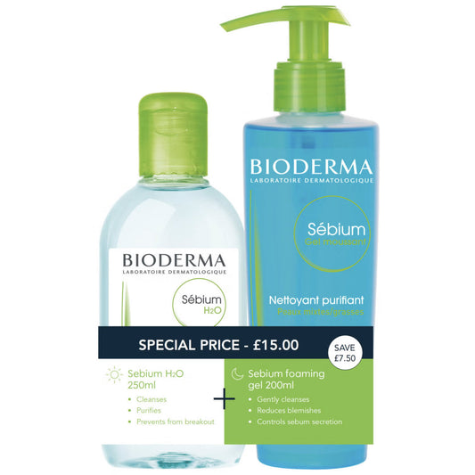 Bioderma Sebium Acne-Prone Skin Day & Night Cleanser Routine Duo