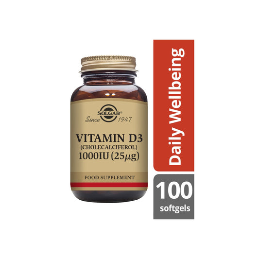 Solgar® Vitamin D3 1000 IU (25 µg) Softgels - Pack of 100