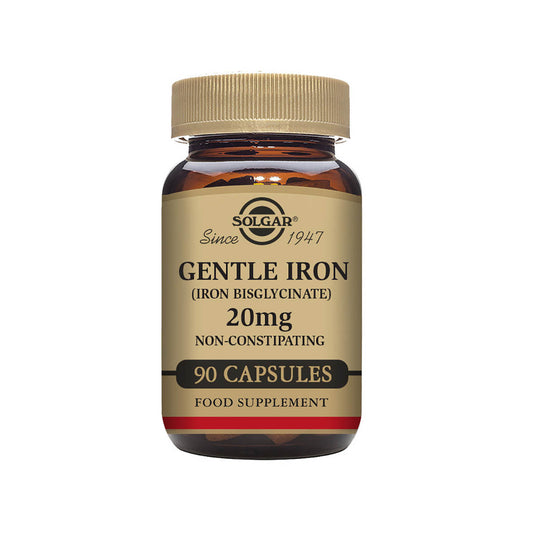 Solgar® Gentle Iron (Iron Bisglycinate) 20 mg Vegetable Capsules - Pack of 90