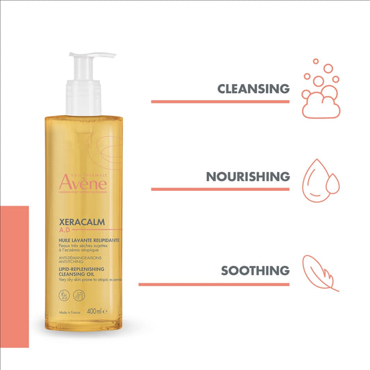 Avène Xeracalm A.D Lipid-Replenishing Cleansing Oil, 400ml