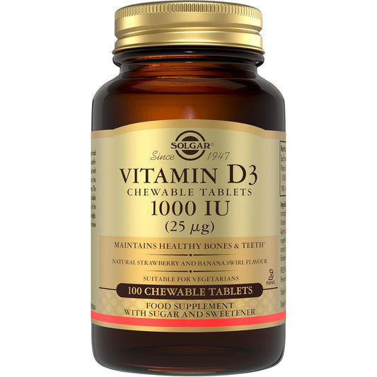 Solgar Vitamin D3 1000iu 100 Chewable Tablets