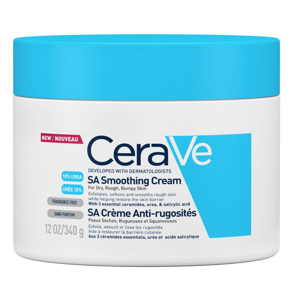 CeraVe SA Smoothing Cream Pot with Salicylic Acid for Dry, Rough & Bumpy Skin 340g