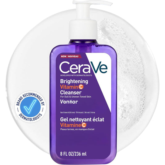 CeraVe Brightening Vitamin C Facial Cleanser, Exfoliating Face Wash 236ml
