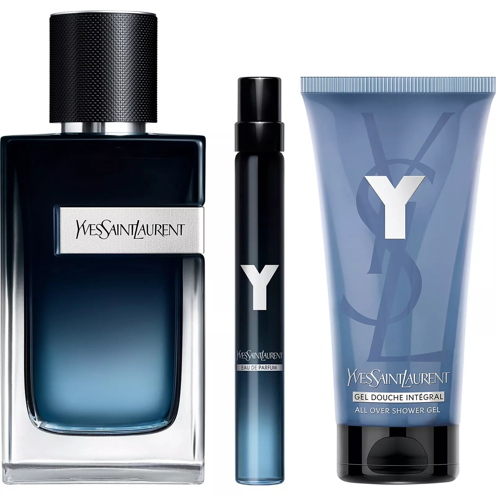 YSL Y 100ml EDP 50ml Shower Gel 10ml Travel Spray Gift Set Questmoor Pharmacy