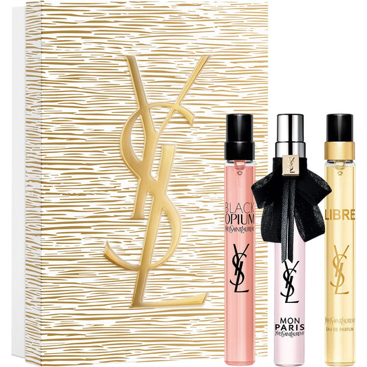 YSL Minitiuare Gift Set; 10ml Libre, 10ml Black Opium, 10ml Mon Paris
