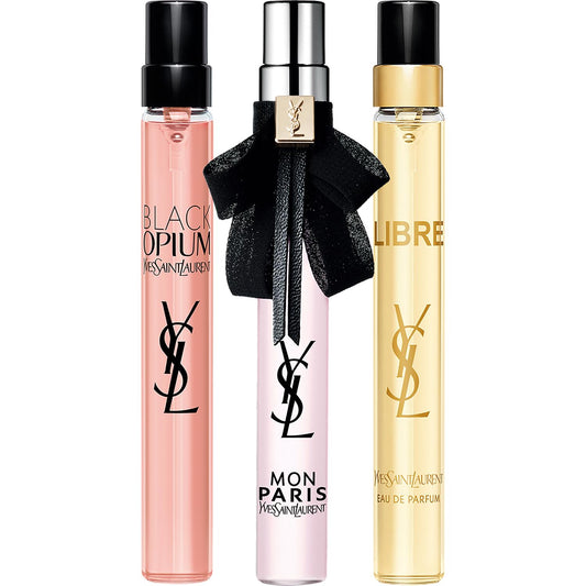 YSL Minitiuare Gift Set; 10ml Libre, 10ml Black Opium, 10ml Mon Paris