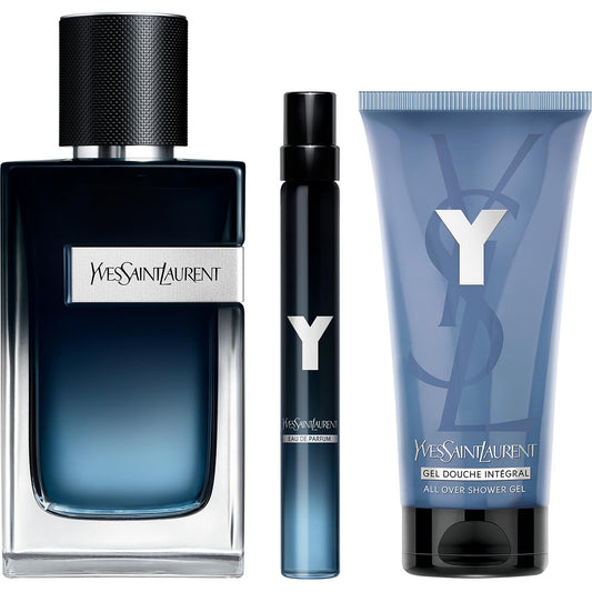 YSL Y 100ml EDP, 10ml Travel Spray & 50ml Shower Gel Gift Set