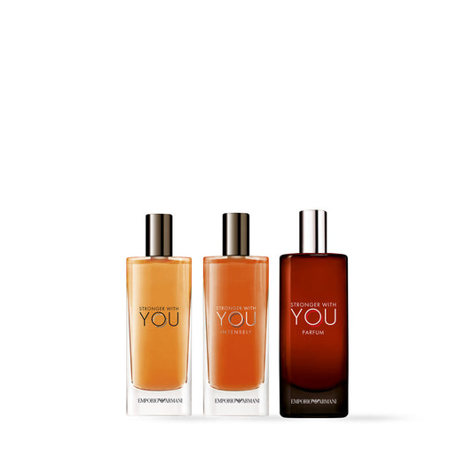 Emporio Armani Stronger With You Trio Gift Set; 15ml EDT, 15ml Intensely, 15ml Parfum